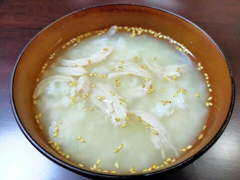 サラダチキンの汁で☆鶏の出汁茶漬け柚子胡椒風味